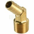 Dixon 45Deg Hose Elbow, 1/2 in, MNPT x Hose Barb, Brass, Domestic 1390808C